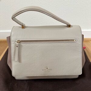 Kate Spade Cream Satchel with Pebbled Texture